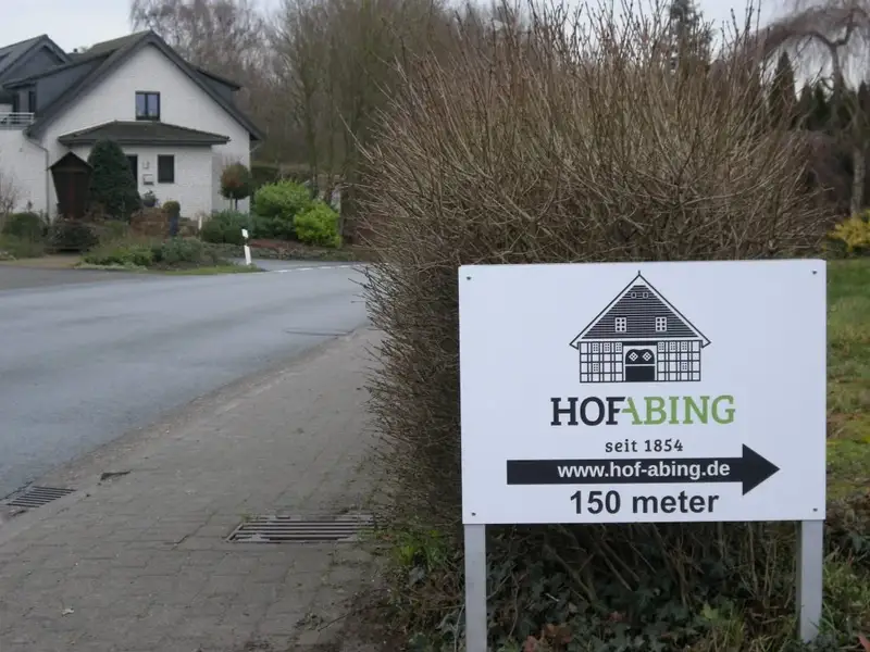 Straßenschild Hof Abing
